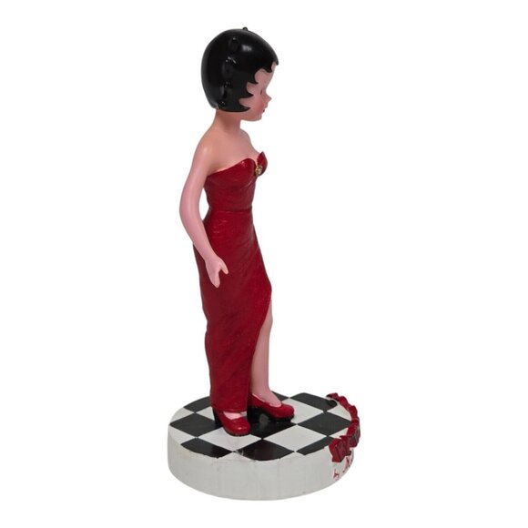 Vtg Betty Boop Figurine by Madame Alexander 6.5" Red Evening Gown Feather Boa - Picture 9 of 11